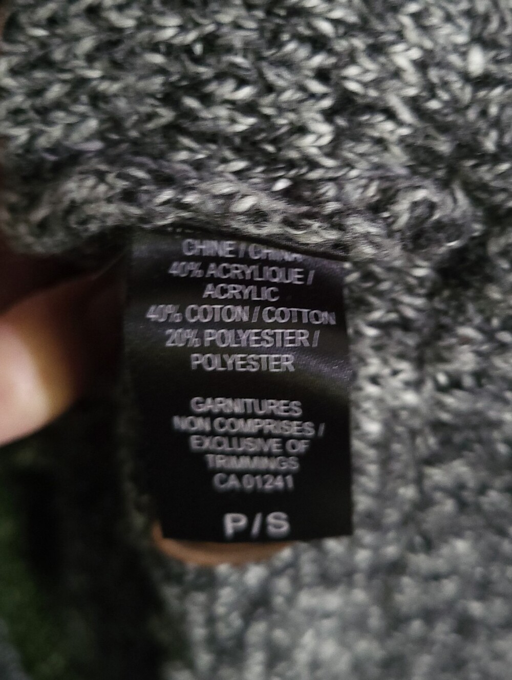 Le 31 Gray Marled Shawl Collar Cardigan Sweater Size S - Picture 7 of 10